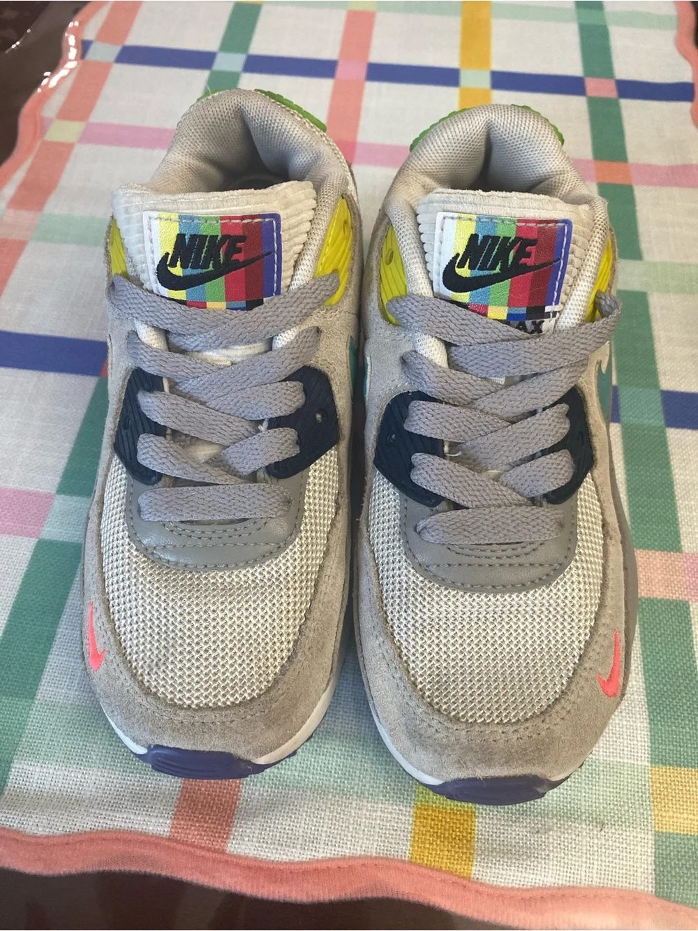 Nike Air Max Kids Gray Sneakers with Multicolor Accents